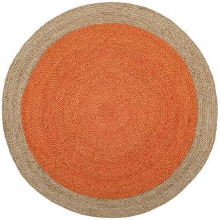 Safavieh 7 x 7 ft. Natural Fiber Round Hand Loomed Rug; Orange & Natural NF801B-7R